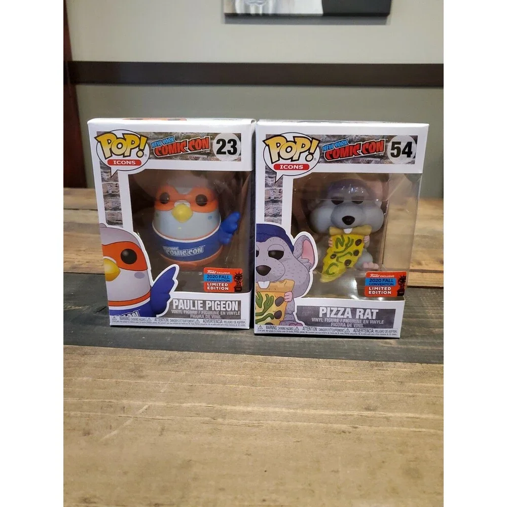 Lot Funko Pop! Pizza Rat with Blue Hat Paulie Pideon #23 54 2020 NYCC Exclusive